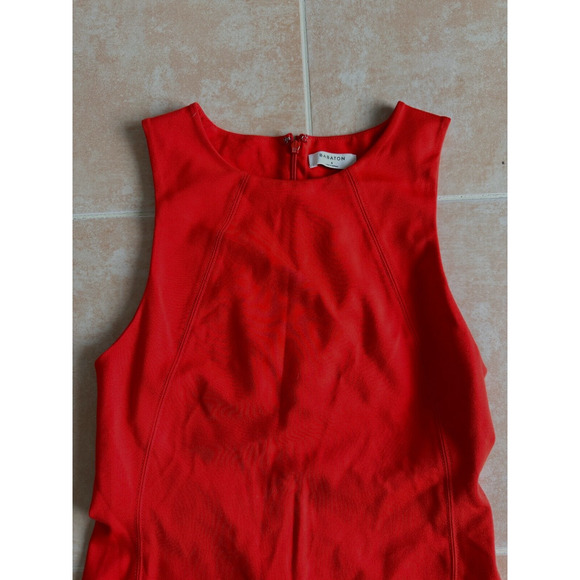 Babaton stretchy Red Midi Sleeveless Dress Size 6 - Picture 2 of 7
